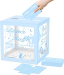 Blue Clear Diaper Raffle Tickets Card Box For Baby Shower, 50 Pcs. Fixed Price $11.72.