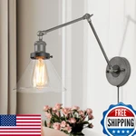Laluz Black Glass Wall Sconces Lighting Modern Industrial Swing Arm Plug In Or. Fixed Price $87.75.