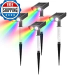 Rgb Solar Spot Lights : 2 In 1 Outdoor With 8 Lighting Modes & Pc L. Fixed Price $51.24.