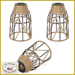 3 Pack Industrial Hemp Rope Pendant Lamp Shade, Small Vintage Boho Hanging Light. Fixed Price $48.42.