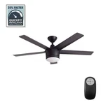 Home Decorators Merwry 52-inch Integrated Led Matte Black Ceiling Fan W/remote. Fixed Price $80.70.