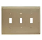 Amerock Gold 3-gang 3-toggle Wall Plate (1-pack). Fixed Price $19.99.