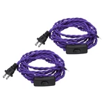 2pcs 15ft 18/2 Cloth Covered Lamp Cord Plug Vintage Stripped Ends Purple. Fixed Price $22.79.