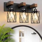Izorro Farmhouse Bathroom Vanity Light, 3-light Wood Light Fixtures .... Fixed Price $50.22.
