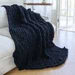 Larexius Chunky Knit Blanket - Luxury Soft Cozy 50 * 60 Throw 50*60, Black. Fixed Price $97.99.