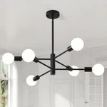 Hhr Black Sputnik Ceiling Light, 6-light Modern Chandelier With Adjustable. Fixed Price $30.00.