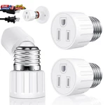 2 Pack 3 Prong Light Socket To Plug Adapter E26 E27 Outlet Splitter White. Fixed Price $12.74.