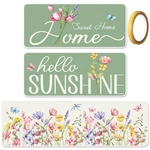 Dunzy 3 Pcs Spring Floral Kitchen Rugs And Mats Set Green Flower Floo.... Fixed Price $37.88.