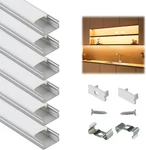 Muzata 6pack 3.3ft/1m Led Channel Aluminum U Shape Silver Strip Diffuser Cha. Fixed Price $27.92.