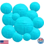 20pcs Blue Paper Lanterns For Parties, 6 8 10 12 Chinese Asian Hanging Round. Fixed Price $35.24.