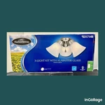 Harbor Breeze 3 Light Ceiling Fan Kit Alabaster Glass Brush Nickel Finish. Fixed Price $30.00.