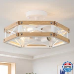 Rkucsr 3-light Modern Farmhouse Wood Flush Mount Ceiling Light Fixture 14.5. Fixed Price $105.08.
