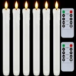 Homemory 3d Flameless Taper Candles White 9.6 Inch Remote Timer Set Of 6. Fixed Price $25.39.