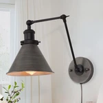 Laluz Black Wall Sconces Lighting, Modern Swing Arm Plug-in Or Hardwired Adju.... Fixed Price $78.23.