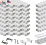 Muzata 40pack 3.3ft/1m Led Channel Aluminum U Shape Silver Strip Diffuser Ch. Fixed Price $123.55.