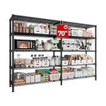 Reibii 70" W Storage Shelves Load 1600lbs,l-shaped Metal Shelving 5-tier Wire.... Fixed Price $142.86.