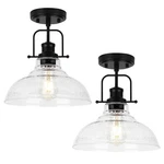 Wilon 2 Pack 11'' Seeded Glass Ceiling Light Fixture Black Semi Flush Mount C.... Fixed Price $105.88.