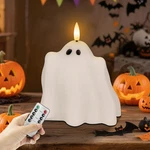Halloween Flameless Candles With Remote, Real Wax Ghost Battery Operated. Fixed Price $19.39.