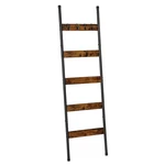 Hoobro Blanket Ladder, 5-tier Towel Rack 17.3"l X 63"w, Rustic Brown + Black. Fixed Price $35.62.
