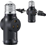 Feekoon 2 Pcs 3 Prong Light Socket Adapter E26 Bulb Outlet Pola.... Fixed Price $14.99.