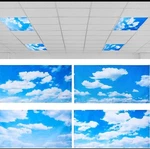 4 Pc Fluorescent Light Covers Blue Sky 4x2 Easy Install Magnetic Ceiling Calming. Fixed Price $29.99.