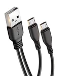 3 Ft Micro Usb Splitter Cable, 2 In 1, Type A, Charging, Cord, Dual, Split,black. Fixed Price $12.35.