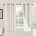 H. Versailtex Primitive Linen 100% Blackout Curtains Ivory 42x45 Grommet Top.... Fixed Price $15.00.