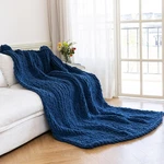 Larexius Chunky Knit Blanket - Luxury Soft Cozy 50 * 60 50*60, Deep Blue. Fixed Price $74.99.