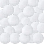 Treela 48 Pack White Chinese Japanese Paper Lanterns Decorative Hanging Ball Rou. Fixed Price $51.89.