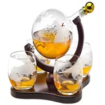 Godinger Whiskey Decanter Globe Set 4 Etched Glasses For Liquor Scotch Bourbon. Fixed Price $101.56.
