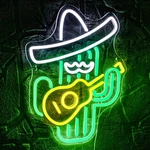 Wlhope Cactus Neon Sign Cowboy Hat Led Signs Green For Wall De.... Fixed Price $45.39.