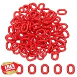 Uxcell 100 Pcs 20mm Oval Linking Rings Chain Connectors Red Acrylic. Fixed Price $20.00.