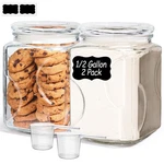 Comsaf 64 Oz Glass Jar With Lid, 2 Qt Pantry Storage Containers Set Glas.... Fixed Price $38.40.