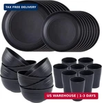 Supernal Wheat Straw Dinnerware Sets,plates And Bowls Set, Dish Sets For 8, Unbr. Fixed Price $58.41.