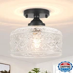 Daunton Small Semi Flush Mount Ceiling Light Fixture, Vintage Matte Black Close. Fixed Price $48.57.