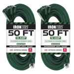 2 Pack Of 50 Ft Outdoor Extension Cords With Power Block - 16/3 Green Cable. Fixed Price $57.99.