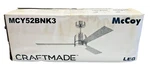 Craftmade Mcy52bnk3 Mccoy Brushed Polished Nickel Led 52" Ceiling Fan. Fixed Price $80.98.