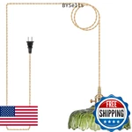Loiogohot Plug In Pendant Light Fixtures,green Glass Lampshade Lighting. Fixed Price $53.19.