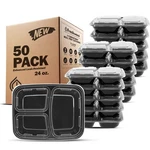 Freshware Meal Prep Containers 50 Pack 3 Compartment Food 24oz-50pk, Black. Fixed Price $37.23.