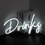 Looklight Drinks Neon Sign Bar Signs For Wall Decor Room Whit. Fixed Price $46.18.