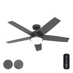 Hunter Fan 52 In Casual Matte Black Ceiling With Light And Remote Control. Fixed Price $135.99.
