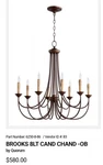 Quorum Brooks 8 Chandelier, 8-light Chandelier In Oiled Bronze. Fixed Price $199.00.