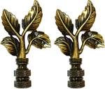 Royal Designs Elegant Leaves Lamp Finial For Shade- Antique Brass Set Of 2. Fixed Price $33.99.