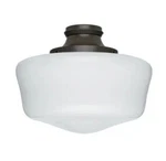 Hunter Ceiling Fan Light Kit 12" Schoolhouse Globe Black Opal Glass Model. Fixed Price $29.99.
