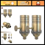 Royal Designs, Inc. Full Range 3 Way Vintage Turn Knob Lamp Socket, Antique Bras. Fixed Price $90.94.