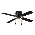 42 Inch Hugger Indoor Ceiling Fan With Light Kit, Black, 4 Blades, Re. Fixed Price $52.53.