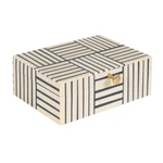 Bloomingville Midnight Blue & White Striped Resin Storage Box. Fixed Price $62.00.