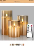 Tyawon Glass Battery Operated Led Flameless Candles With Remote And Timer. Fixed Price $12.99.