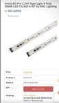 Wac Lighting Invisiled Pro 2 5 Ft 3000 K Led Tapelightmodel Led-tx2430-5-wt. Fixed Price $40.00.