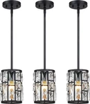 Mexo Modern Crystal Pendant Light Fixture 3-pack Matte Black Finish Hanginglight. Fixed Price $39.99.